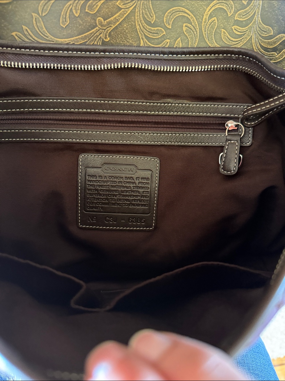 Coach Purple Signature Hobo with Brown Leather Trim - Picture 4 of 6